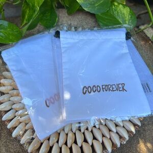 Chanel Coco Forever White Drawstring Bags